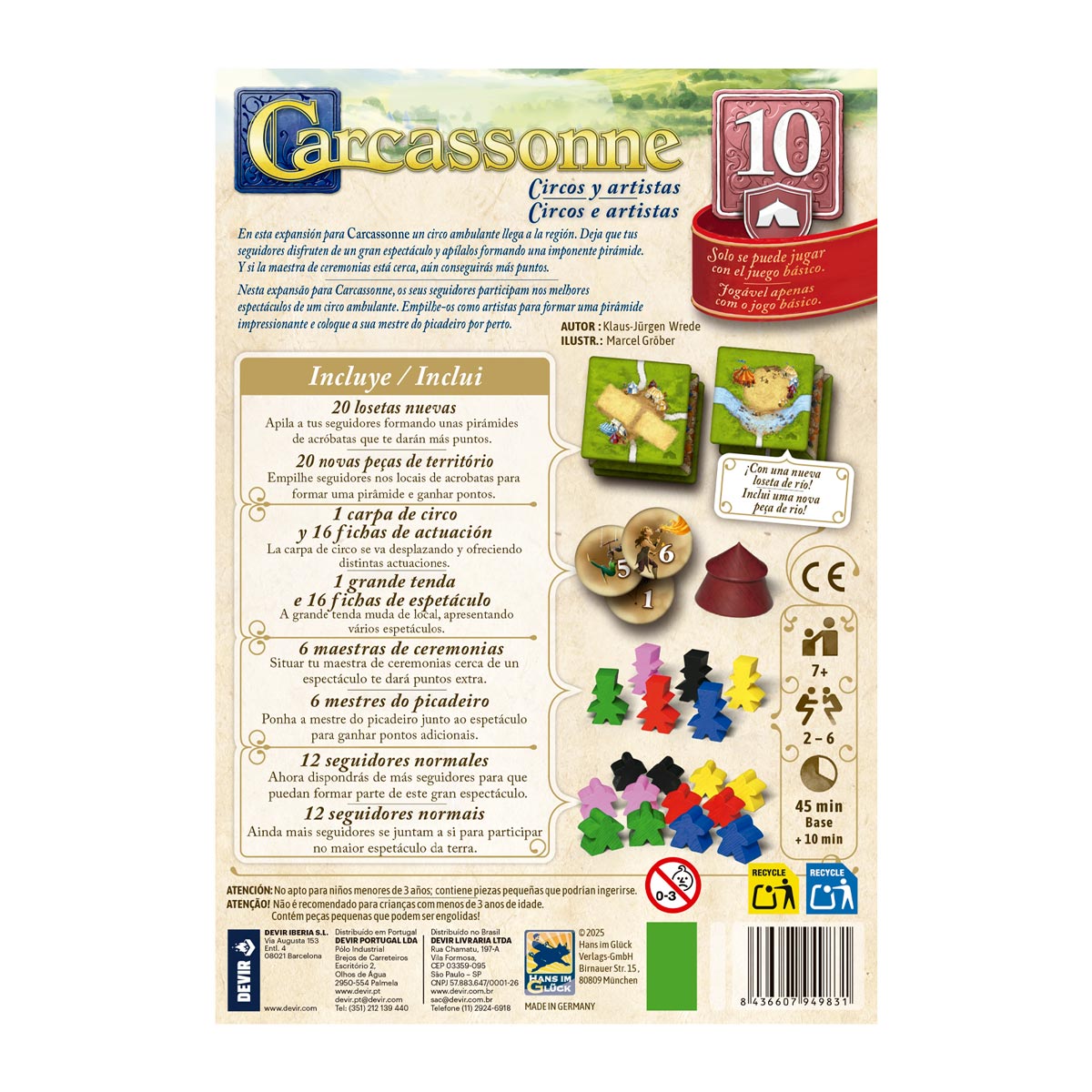 Carcassonne Expansíon 10: Circos y Artistas, Edicíon en Español y Portuguesa