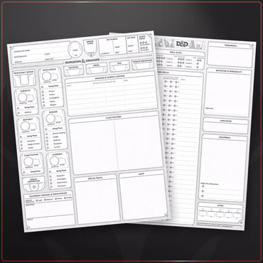 Hojas de personajes de Dungeons & Dragons, paquete de 50, 2024 (inglés)