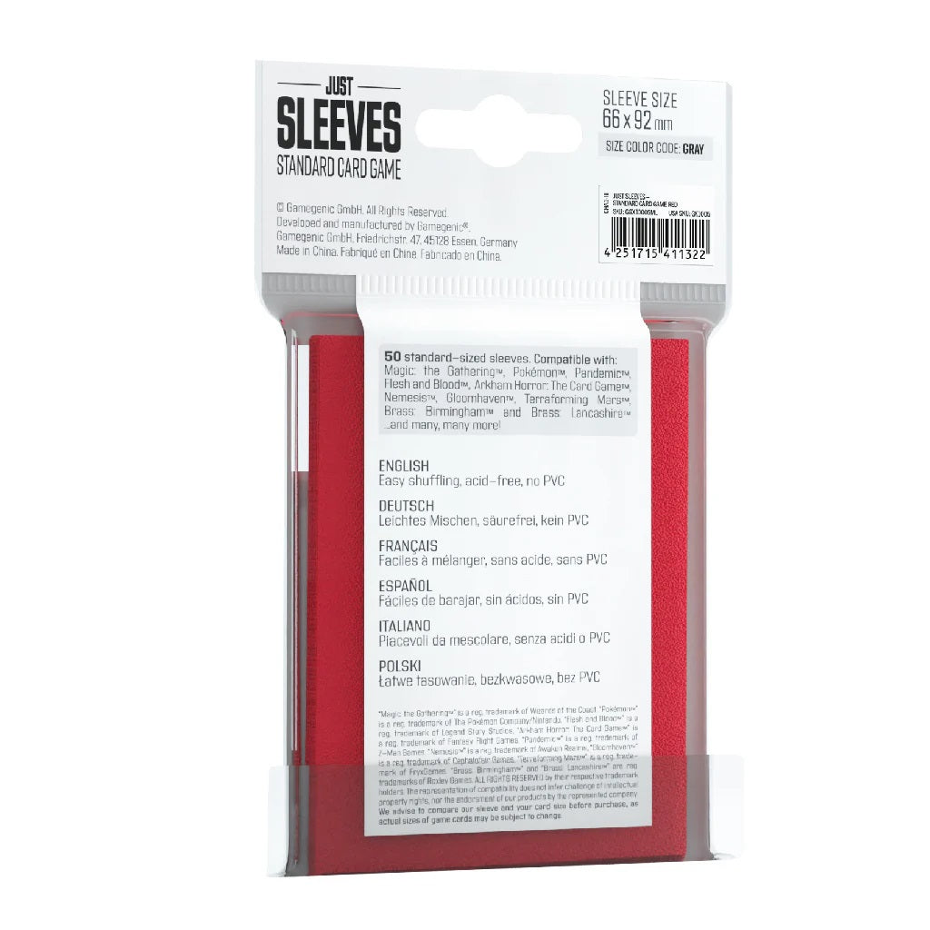 Just Sleeves, fundas para tarjetas, tamaño estándar 66 x 92, paquete de 50