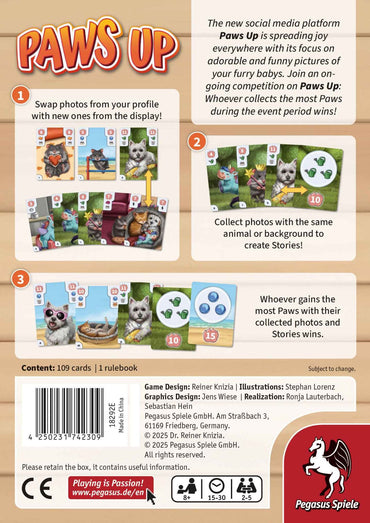 Paws Up by Reiner Knizia, English Edition