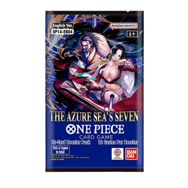 One Piece OP-14 EB-04 The Azure Sea's Seven, Booster Display, 24 Packs of 12 Cards, English
