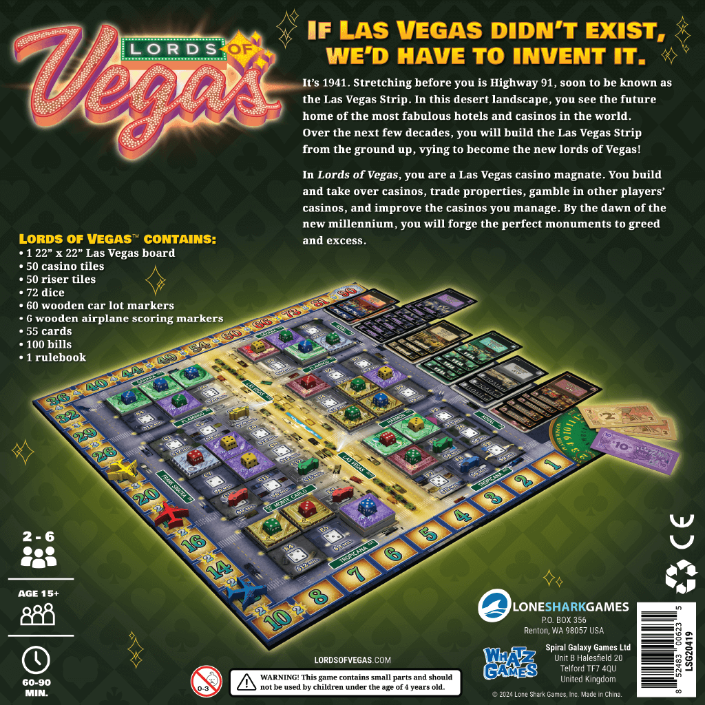Lords of Vegas Board Game, Deluxe Edition, English