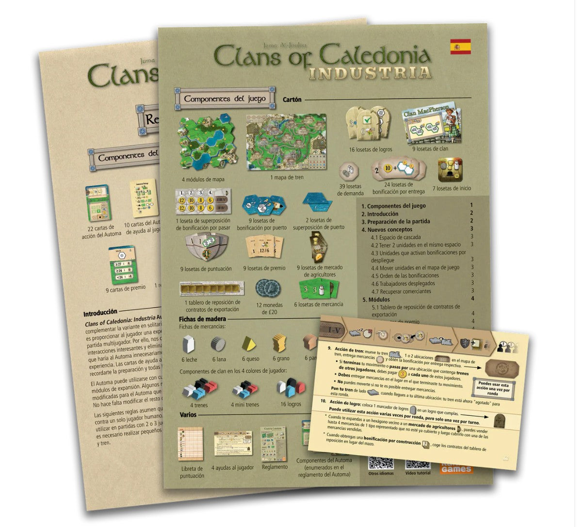 Clans of Caledonia Bundle, Base Game + Industria Bundle, English and Spanish Edition