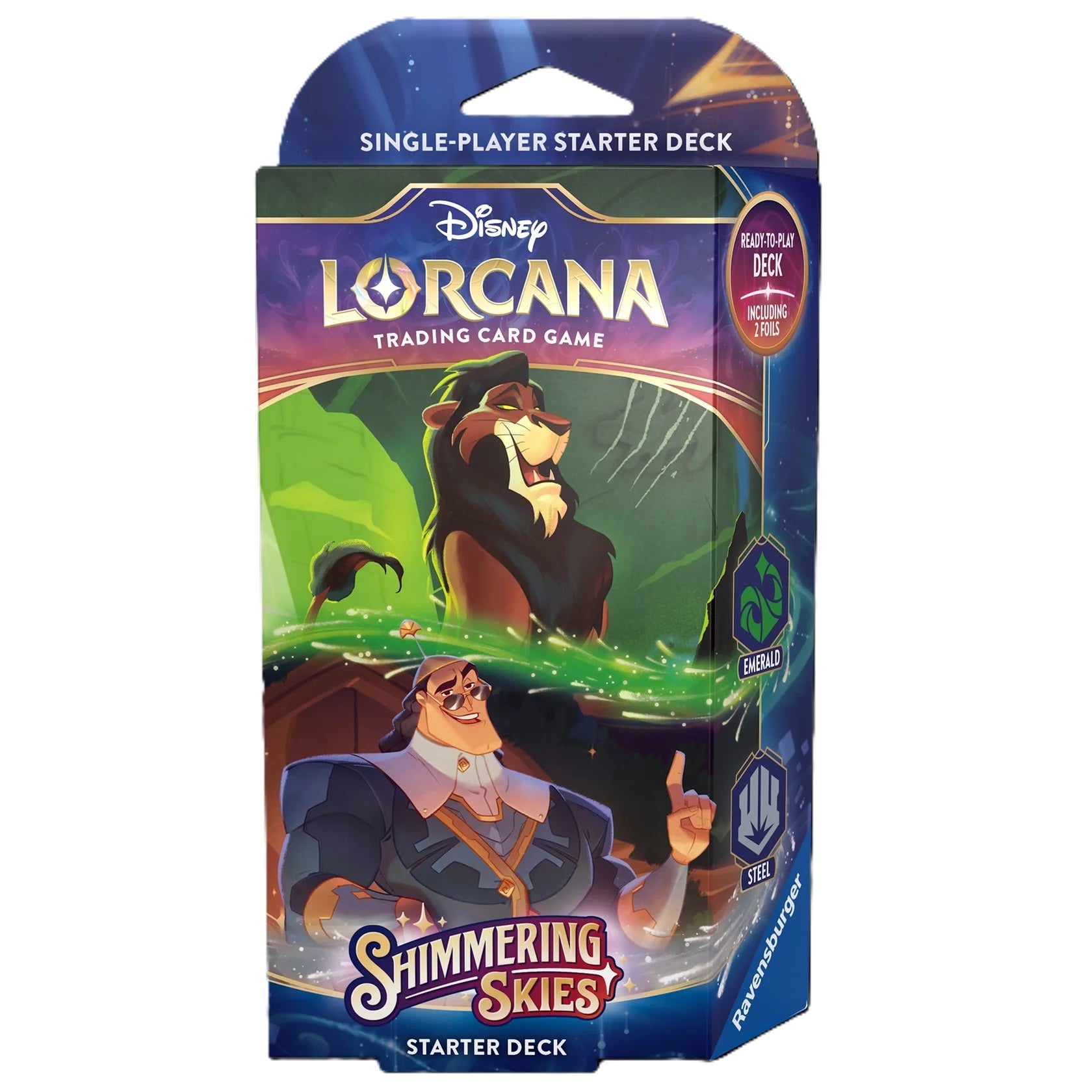 Disney Lorcana Shimmering Skies:  Starter Deck - Emerald & Steel, English Edition