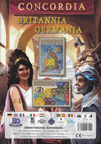 Concordia Board Game Bundle, Used, Base Game + Brittania / Germania Maps + Solitaria Expansion, English