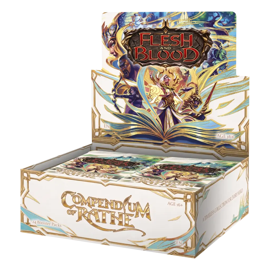 Flesh and Blood Compendium of Rathe Booster Display, 24 Packs of 16 Cards, English Edition