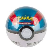 Pokémon Pokeball October Tin 2024: Blue, Red & White Tin, English Edition