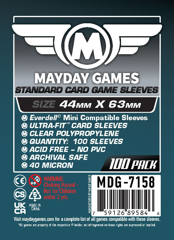 Mayday Everdell Mini Sleeves: Standard, 44 x 63, Pack of 100, 40 Micron