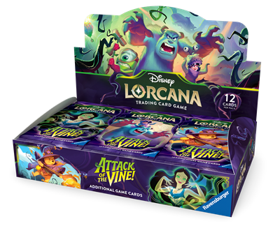 Disney Lorcana Attack of the Vine: Booster Display, 24 Packs of 12 Cards, English Edition
