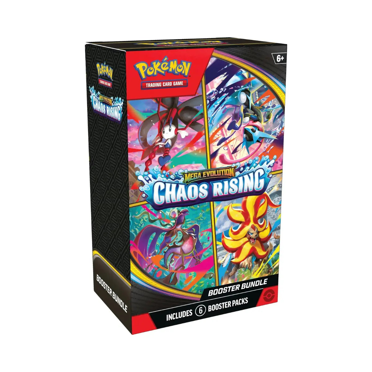 Pokemon Mega Evolution Chaos Rising Booster Bundle of 6 Packs, English Edition.