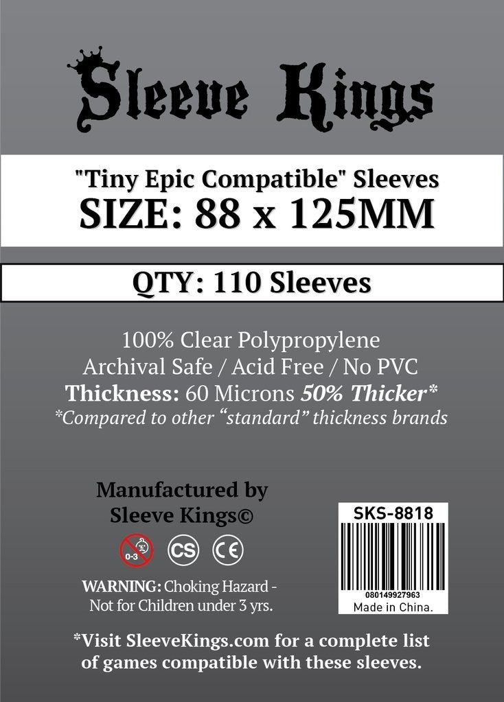 Sleeve Kings 60 Micron Card Sleeves, Pack of 110