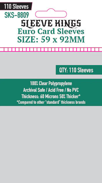 Sleeve Kings 60 Micron Card Sleeves, Pack of 110