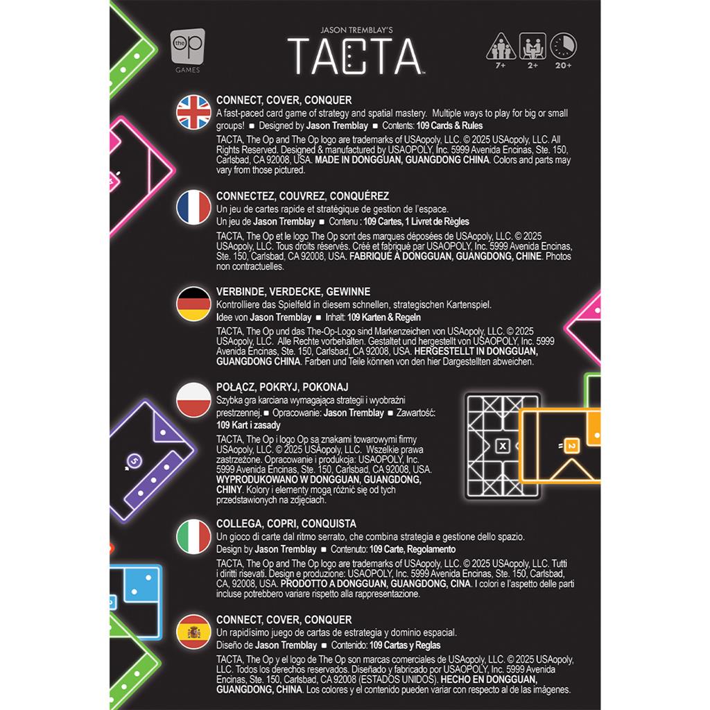 Tacta Board Game, English and Spanish Edition